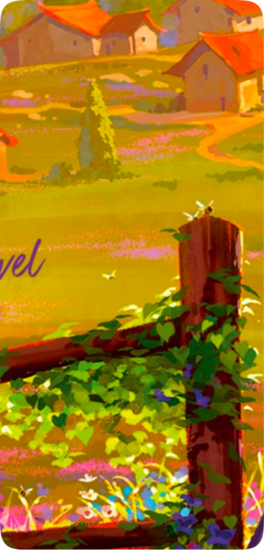 Zoomed-in view of a detailed book cover illustration